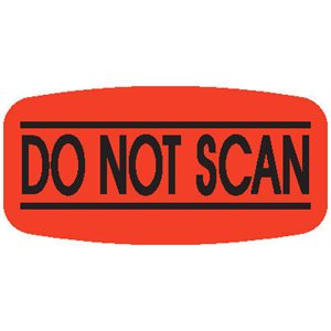 Label - Do Not Scan Black On Red Short Oval 1000/Roll