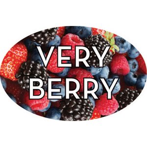 Label - Very Berry 4 Color Process 1.25x2 In. Oval 500/rl