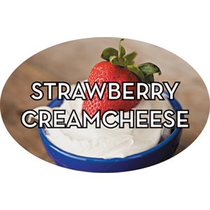 Label - Strawberry Creamcheese 4 Color Process 1.25x2 In. Oval 500/rl