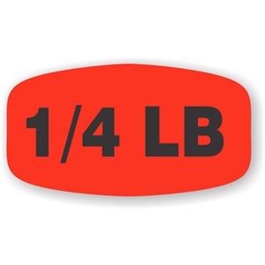 Label - 1/4 Lb Black On Red Short Oval 1000/Roll