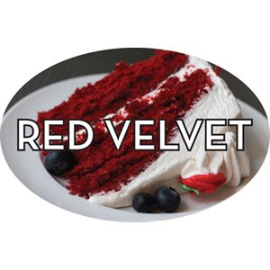 Label - Red Velvet 4 Color Process 1.25x2 In. Oval 500/rl