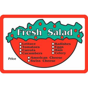 Label - Fresh Salad (Check Off) Red/Green/Black 2.0x3.0 In. 500/rl