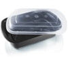 Black Rectangular Microwavable Tray 23 Oz. 1 Compartment 8x6 150/Case