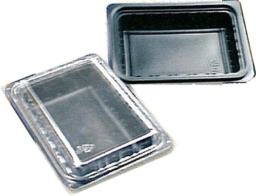 Black Rectangular Microwavable Tray 24 Oz. 1 Compartment 200/Case