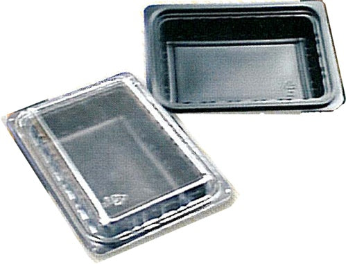 Black Rectangular Microwavable Tray 30 Oz. 1 Compartment 200/Case