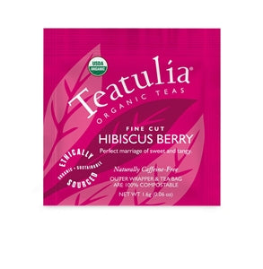 Teatulia Organic Teas Hibiscus Berry Standard Tea Bags-50 Count-1/Case