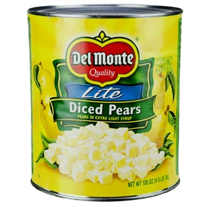 Del Monte Lite In Extra Light Syrup Diced Pear-105 oz.-6/Case