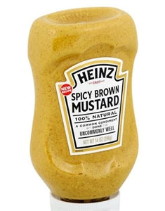 Heinz Easy Squeeze Spicy Brown Mustard Bottle-14 oz.-6/Case