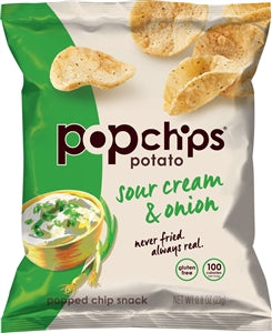 Popchips Sour Cream & Onion Popped Potato Chips-0.8 oz.-24/Case