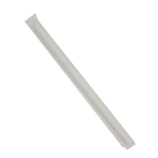 Galligreen Paper Milkshake Straw White Wrapped 8 Inch-1000 Count-1/Case