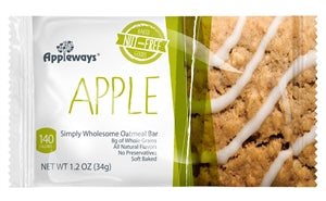 Appleways Whole Grain Apple Oatmeal Bar-1 Count-216/Case