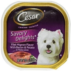 Cesar Canine Cuisine Filet Mignon Flavor With Bacon And Potato-3.5 oz.-24/Case