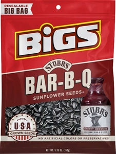 Bigs Stubb's Bar-B-Q Sunflower Seeds-5.35 oz.-12/Case