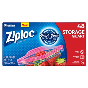 Ziploc Quart Storage Bag-48 Count-9/Case