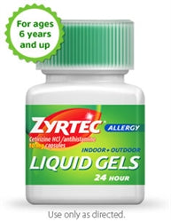 Zyrtec 24 Hour Allergy Liquigels 10 24/12 Cnt.