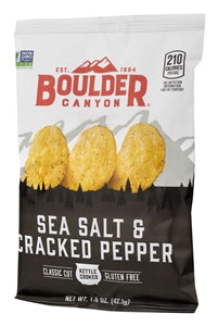 Boulder Canyon Kettle Chips Sea Salt Cracked Pepper-1.5 oz.-55/Case