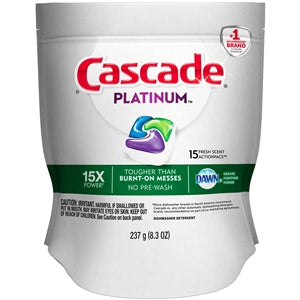Cascade Cascade Action Pacs Platinum Fresh Scent-15 Count-1/Box-5/Case