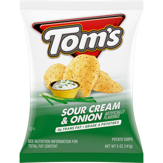 Toms Flat Chips Sour Cream & Onion-5 oz.-9/Case