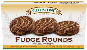 Fieldstone Bakery Kosher Fudge Round-12 Each-16/Box-1/Case