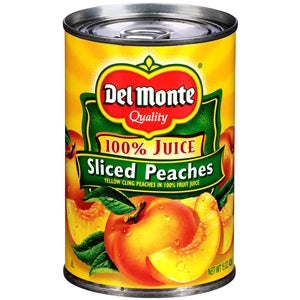 Del Monte Peach Narrow Base Sliced Yellow Cling-15 oz.-12/Case