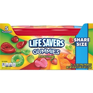 Lifesavers Share Size Plain Gummies-4.2 oz.-15/Box-6/Case