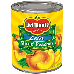 Del Monte In Extra Light Syrup Sliced Yellow Cling Peach-29 oz.-6/Case