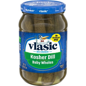 Vlasic Kosher Baby Dill Pickle Whole Jar-16 fl oz.-12/Case