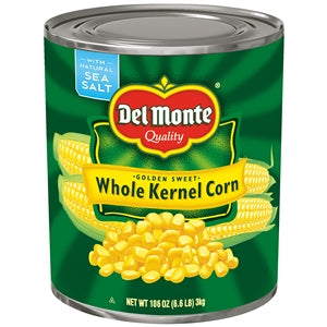 Del Monte Golden Sweet Whole Kernel Corn-106 oz.-6/Case