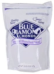 Sugar Foods Almonds Sliced Toasted Blanched-2 lb.-8/Case