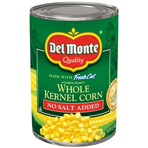 Del Monte Golden Sweet No Salt Added Whole Kernel Corn-15.25 oz.-24/Case