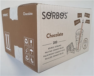 Sorbos Edible Chocolate Straw 19 Centimeters-200 Each-1/Case