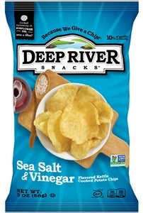 Deep River Snacks Salt & Vinegar Kettle Potato Chips-2 oz.-24/Case