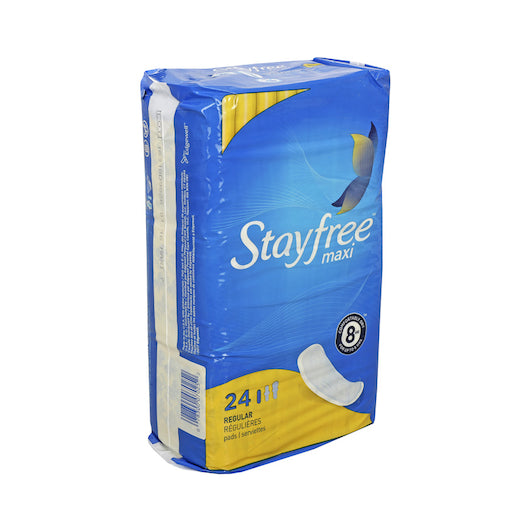 Stayfree Maxi Pads Regular-24 Count-6/Case