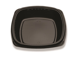 D & W Fine Pack Forum 9" Black-Deep-Square Base Container-75 Each-75/Box-4/Case