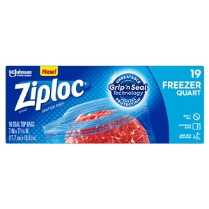 Ziploc Quart Freezer Bag-19 Count-12/Case