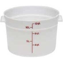 Cambro Plastic Round 12 Quart White Poly Container-1 Each