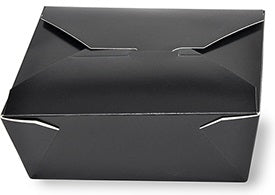 Royal 6 Inch X 4.75 Inch X 2.5 Inch #8 Black Folded Takeout Box-50 Each-6/Case