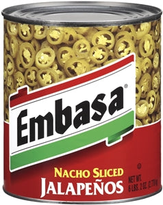 Embasa Nacho Sliced Jalapeno Peppers-98 oz.-6/Case