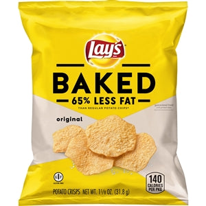 Lay's Regular Baked Potato Chips-1.125 Count-64/Case