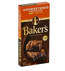 Baker's Bakers Chocolate Unsweetened-4 oz.-12/Case
