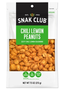 Snak Club Century Snacks Chili Lemon Peanuts-7.5 oz.-6/Case