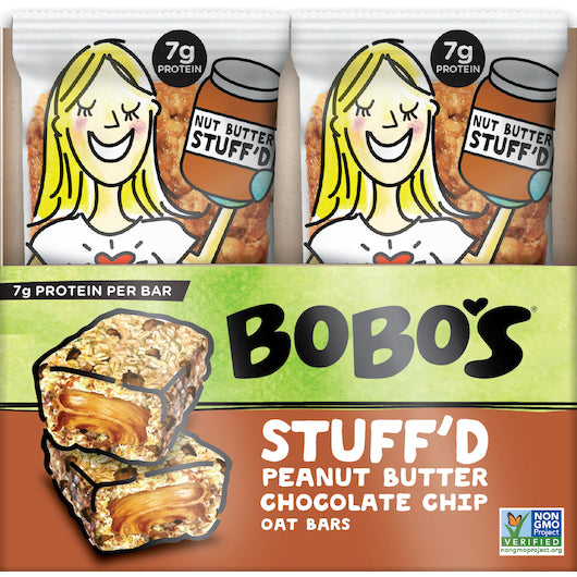 Bobo's Oat Bars Gluten Free-Vegan Chocolate Chip Peanut Butter Filled Bar-2.5 oz.-12/Box-4/Case