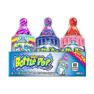 Baby Bottle Pop Candy Lollipop Variety Pack Lollipops-1.1 oz.-18/Box-16/Case