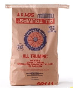 Gold Medal All Trumps Bakers High Gluten Enriched Bromated Bleached Flour-50 lb.