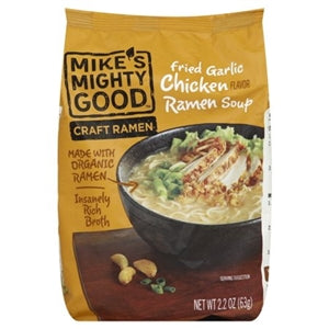 Mike's Mighty Good Craft Ramen Organic Fried Garlic Chicken Ramen Noodle Soup-2.2 oz.-7/Case