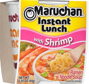 Maruchan Instant Shrimp Ramen Noodle Soup-2.25 oz.-12/Case