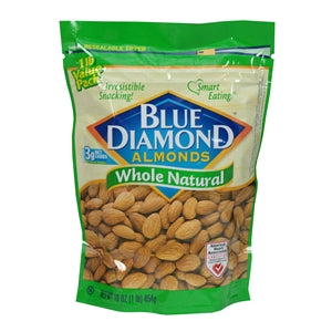 Blue Diamond Almonds Almonds Whole Natural 16 oz.-16 oz.-6/Case