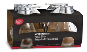 Tablecraft Dispenser Syrup Teardrop Glass 1-4 Count-4/Case