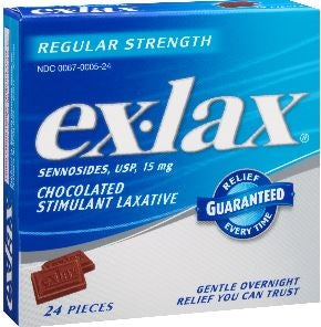 Ex-Lax Chocolated-24 Count-6/Box-6/Case