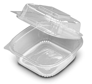 D & W Fine Pack Container Hinged 6 Inch Clear-250 Each-250/Box-1/Case